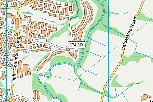 G74 2JX map - OS VectorMap District (Ordnance Survey)