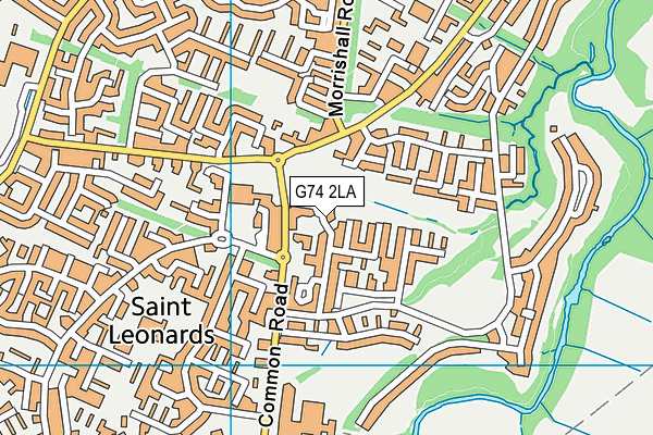 G74 2LA map - OS VectorMap District (Ordnance Survey)