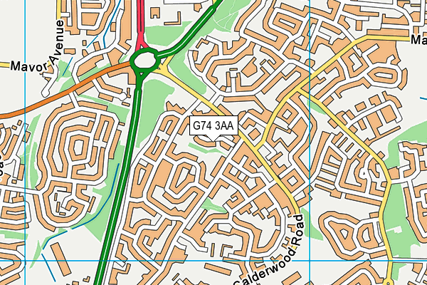G74 3AA map - OS VectorMap District (Ordnance Survey)