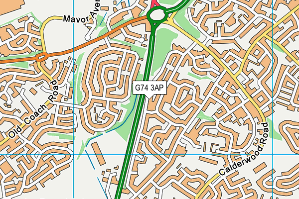 G74 3AP map - OS VectorMap District (Ordnance Survey)