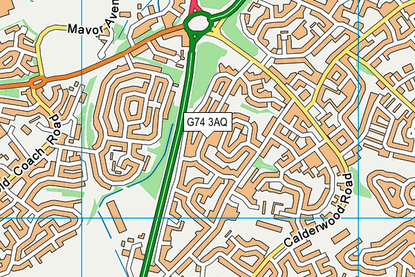 G74 3AQ map - OS VectorMap District (Ordnance Survey)
