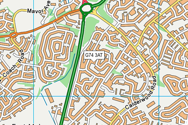 G74 3AT map - OS VectorMap District (Ordnance Survey)