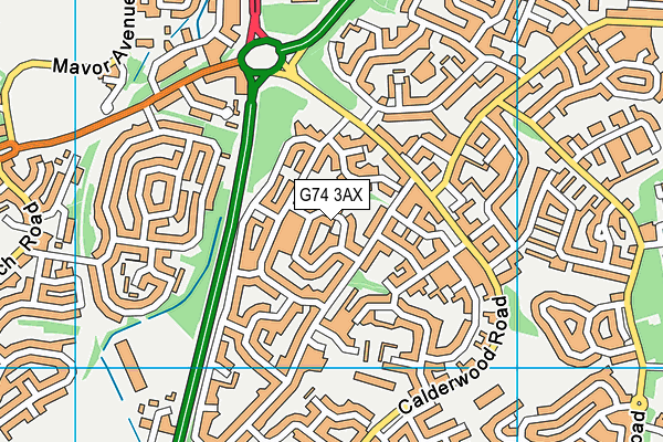 G74 3AX map - OS VectorMap District (Ordnance Survey)
