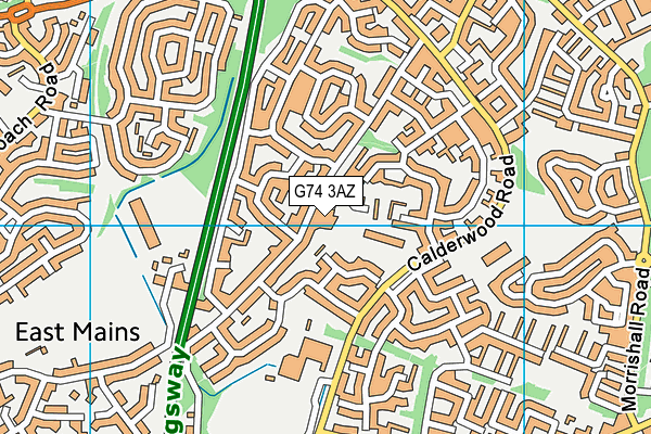 G74 3AZ map - OS VectorMap District (Ordnance Survey)