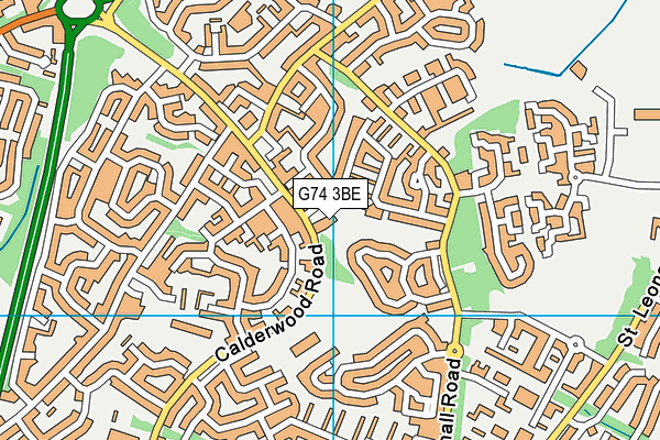 G74 3BE map - OS VectorMap District (Ordnance Survey)