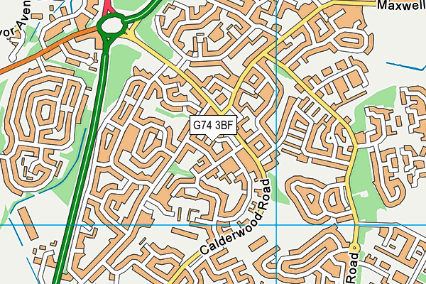 G74 3BF map - OS VectorMap District (Ordnance Survey)