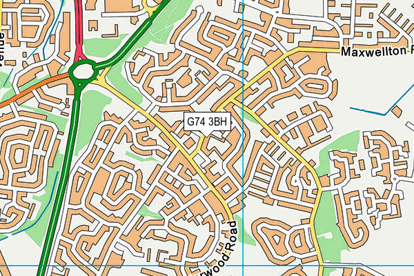 G74 3BH map - OS VectorMap District (Ordnance Survey)