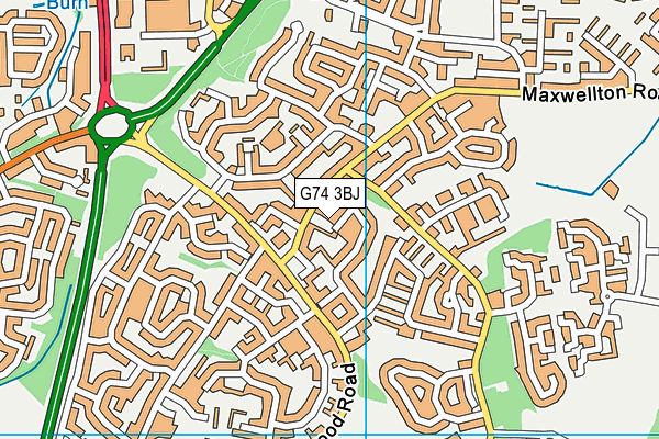 G74 3BJ map - OS VectorMap District (Ordnance Survey)