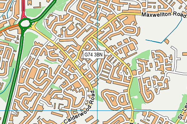 G74 3BN map - OS VectorMap District (Ordnance Survey)