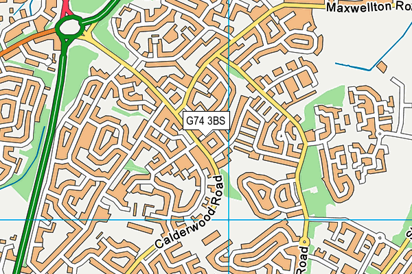 G74 3BS map - OS VectorMap District (Ordnance Survey)