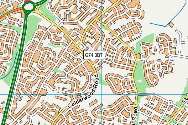 G74 3BT map - OS VectorMap District (Ordnance Survey)