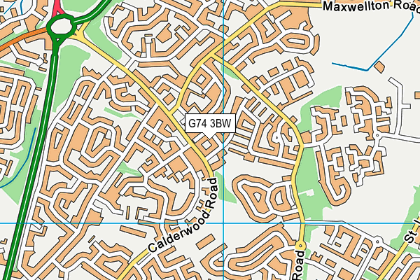 G74 3BW map - OS VectorMap District (Ordnance Survey)