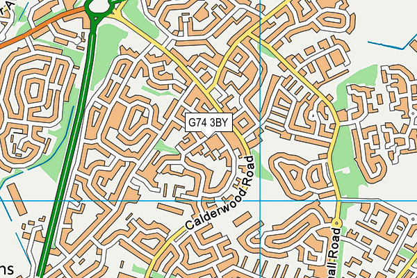 G74 3BY map - OS VectorMap District (Ordnance Survey)