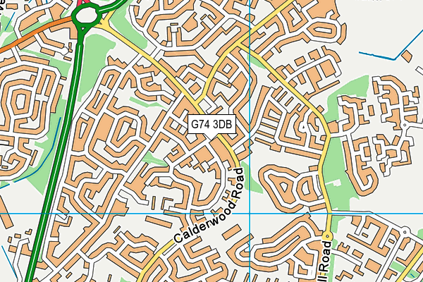 G74 3DB map - OS VectorMap District (Ordnance Survey)