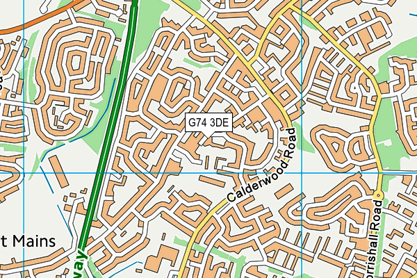 G74 3DE map - OS VectorMap District (Ordnance Survey)