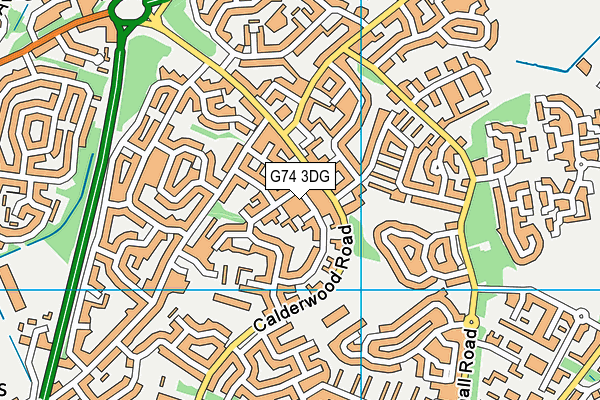 G74 3DG map - OS VectorMap District (Ordnance Survey)