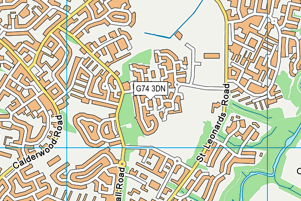 G74 3DN map - OS VectorMap District (Ordnance Survey)