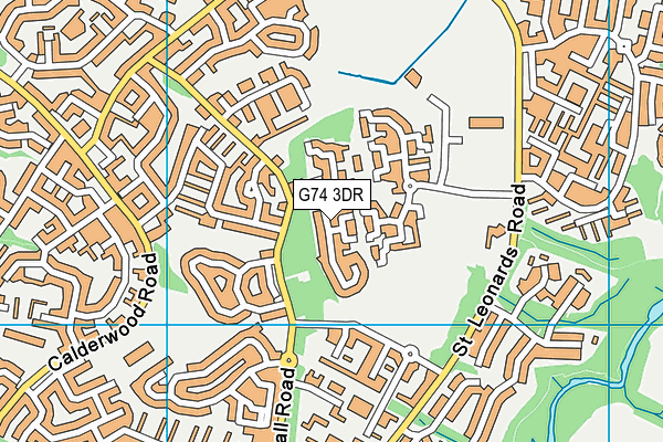 G74 3DR map - OS VectorMap District (Ordnance Survey)