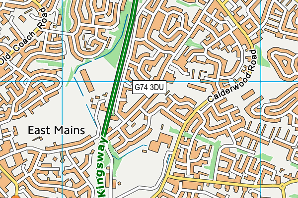 G74 3DU map - OS VectorMap District (Ordnance Survey)