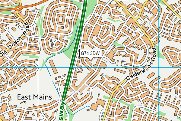 G74 3DW map - OS VectorMap District (Ordnance Survey)
