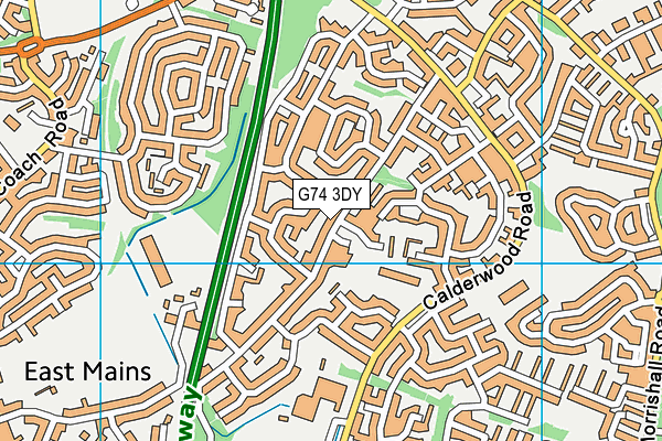 G74 3DY map - OS VectorMap District (Ordnance Survey)