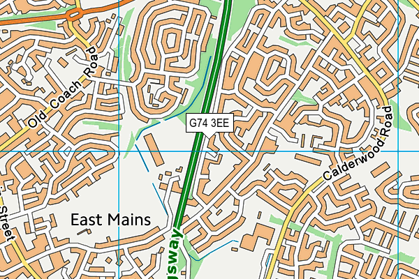 G74 3EE map - OS VectorMap District (Ordnance Survey)