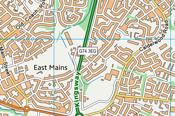 G74 3EG map - OS VectorMap District (Ordnance Survey)