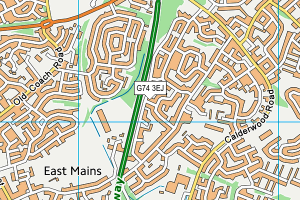 G74 3EJ map - OS VectorMap District (Ordnance Survey)