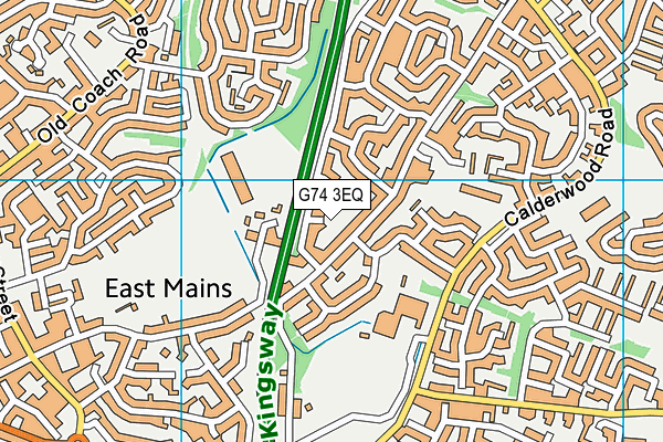 G74 3EQ map - OS VectorMap District (Ordnance Survey)