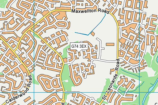G74 3EX map - OS VectorMap District (Ordnance Survey)