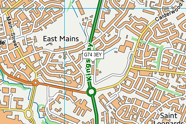 G74 3EY map - OS VectorMap District (Ordnance Survey)
