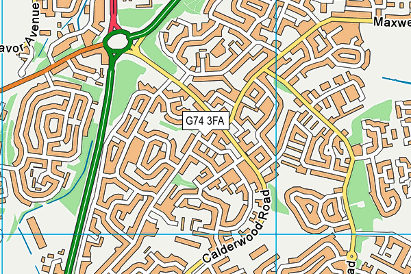 G74 3FA map - OS VectorMap District (Ordnance Survey)
