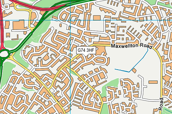 G74 3HF map - OS VectorMap District (Ordnance Survey)