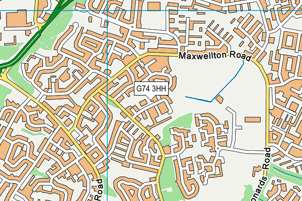 G74 3HH map - OS VectorMap District (Ordnance Survey)