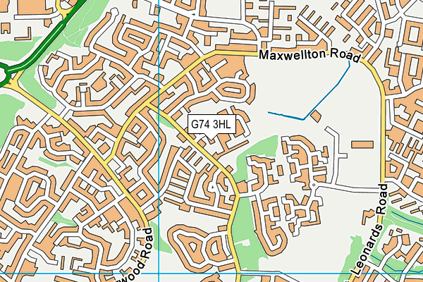 G74 3HL map - OS VectorMap District (Ordnance Survey)