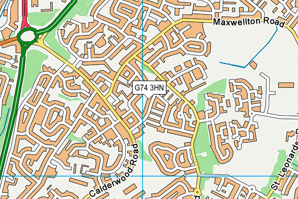 G74 3HN map - OS VectorMap District (Ordnance Survey)