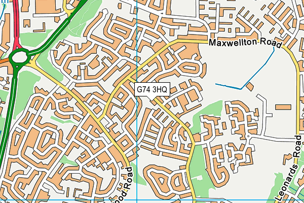 G74 3HQ map - OS VectorMap District (Ordnance Survey)