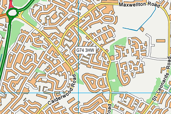 G74 3HW map - OS VectorMap District (Ordnance Survey)