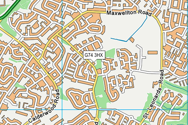 G74 3HX map - OS VectorMap District (Ordnance Survey)