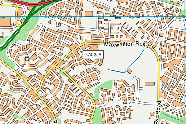 G74 3JA map - OS VectorMap District (Ordnance Survey)