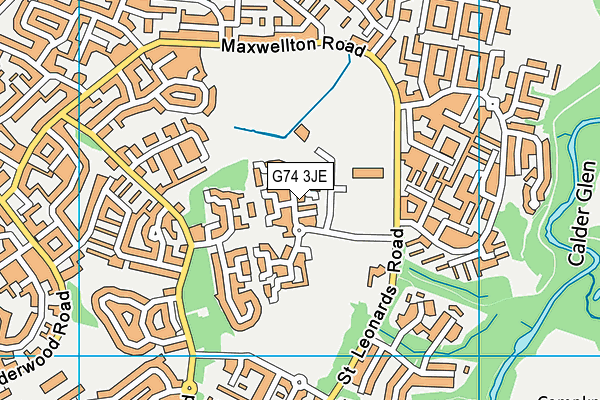 G74 3JE map - OS VectorMap District (Ordnance Survey)