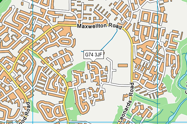 G74 3JF map - OS VectorMap District (Ordnance Survey)