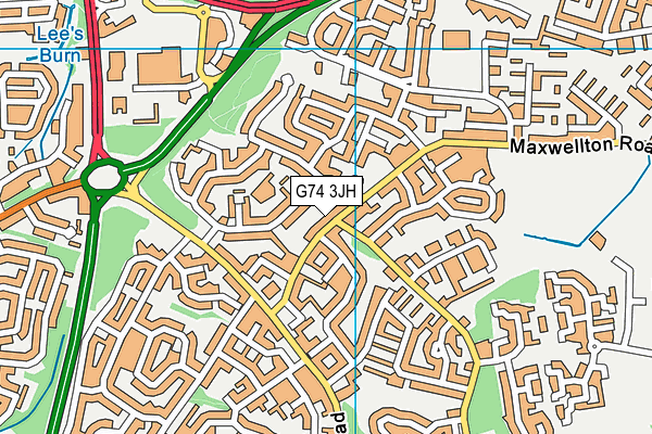 G74 3JH map - OS VectorMap District (Ordnance Survey)