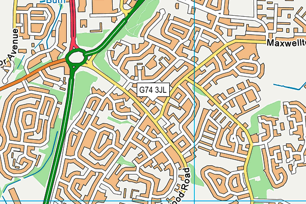 G74 3JL map - OS VectorMap District (Ordnance Survey)