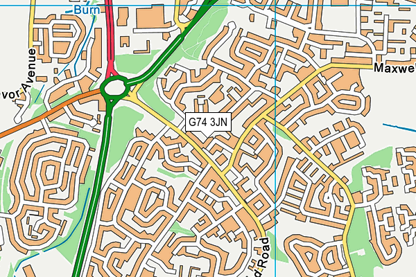 G74 3JN map - OS VectorMap District (Ordnance Survey)