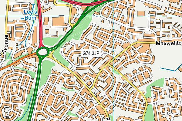 G74 3JP map - OS VectorMap District (Ordnance Survey)