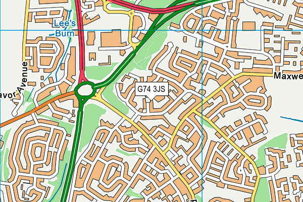 G74 3JS map - OS VectorMap District (Ordnance Survey)