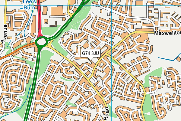 G74 3JU map - OS VectorMap District (Ordnance Survey)