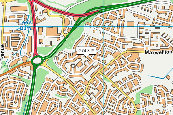 G74 3JY map - OS VectorMap District (Ordnance Survey)