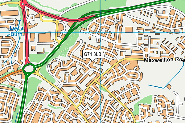 G74 3LB map - OS VectorMap District (Ordnance Survey)